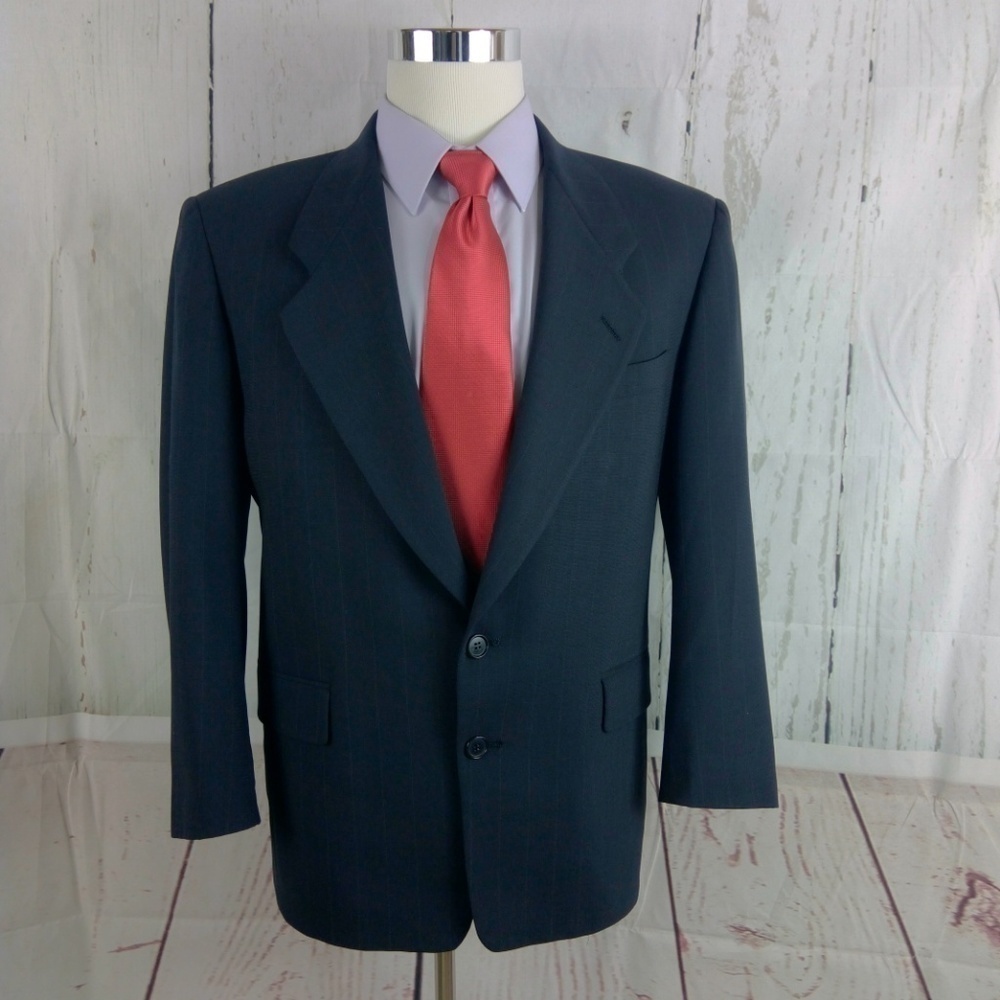 Pierre Cardin 41S Suit Blazer Sports Coat Navy Blu